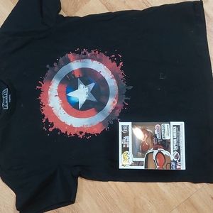 Marvel Captain America shirt and Captain America Funko